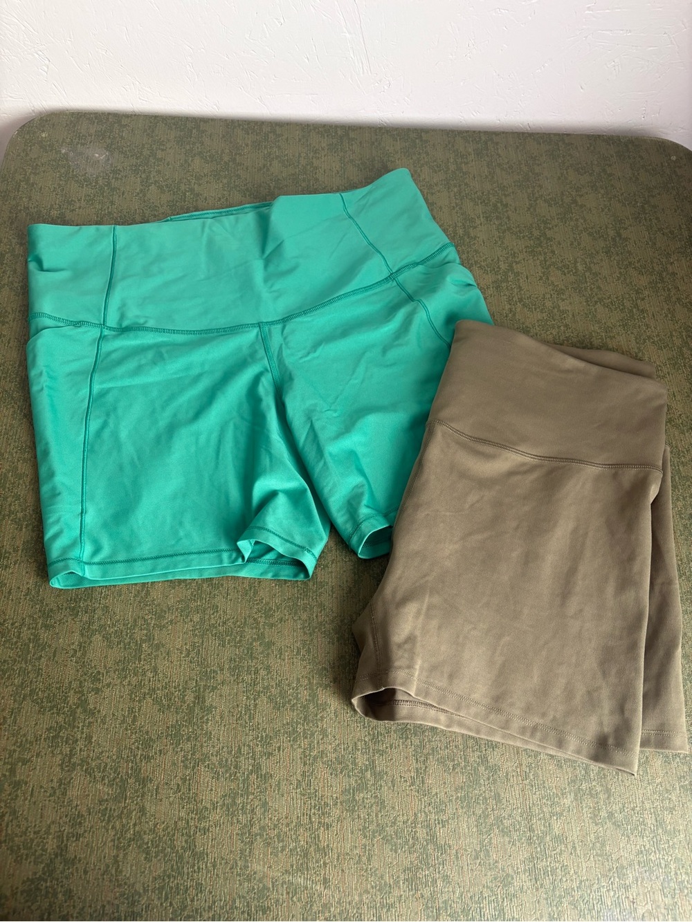 all in motion Teal Green and Olive Athletic Shorts Duo